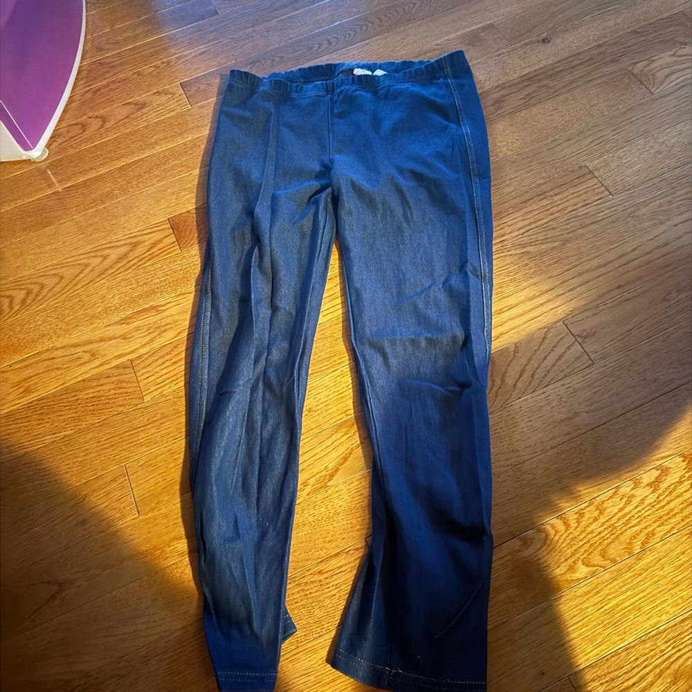 Girls Faux Denim Leggings – Jean Look, Legging Feel – Size L (10/12)